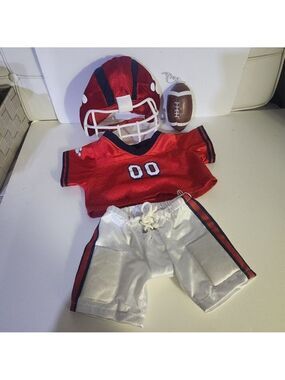 Build A Bear Football Outfit Clothes Shorts Shirt Helmet Football Red an…